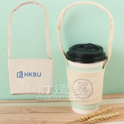 帆布奶茶手提杯套（12安）