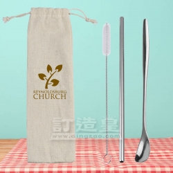 不銹鋼飲管冰勺兩件套